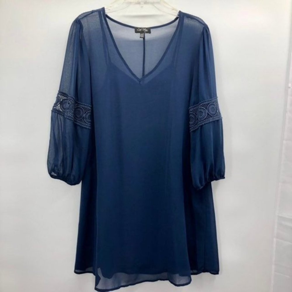 Love Reigns Dress Juniors L Used Blue